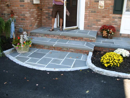 Entry stoop — bluestone and brick